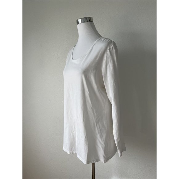 Downeast Essential Womens Top XXL Long Sleeve T-Shirt White  Athleisure Stretch - Picture 3 of 11